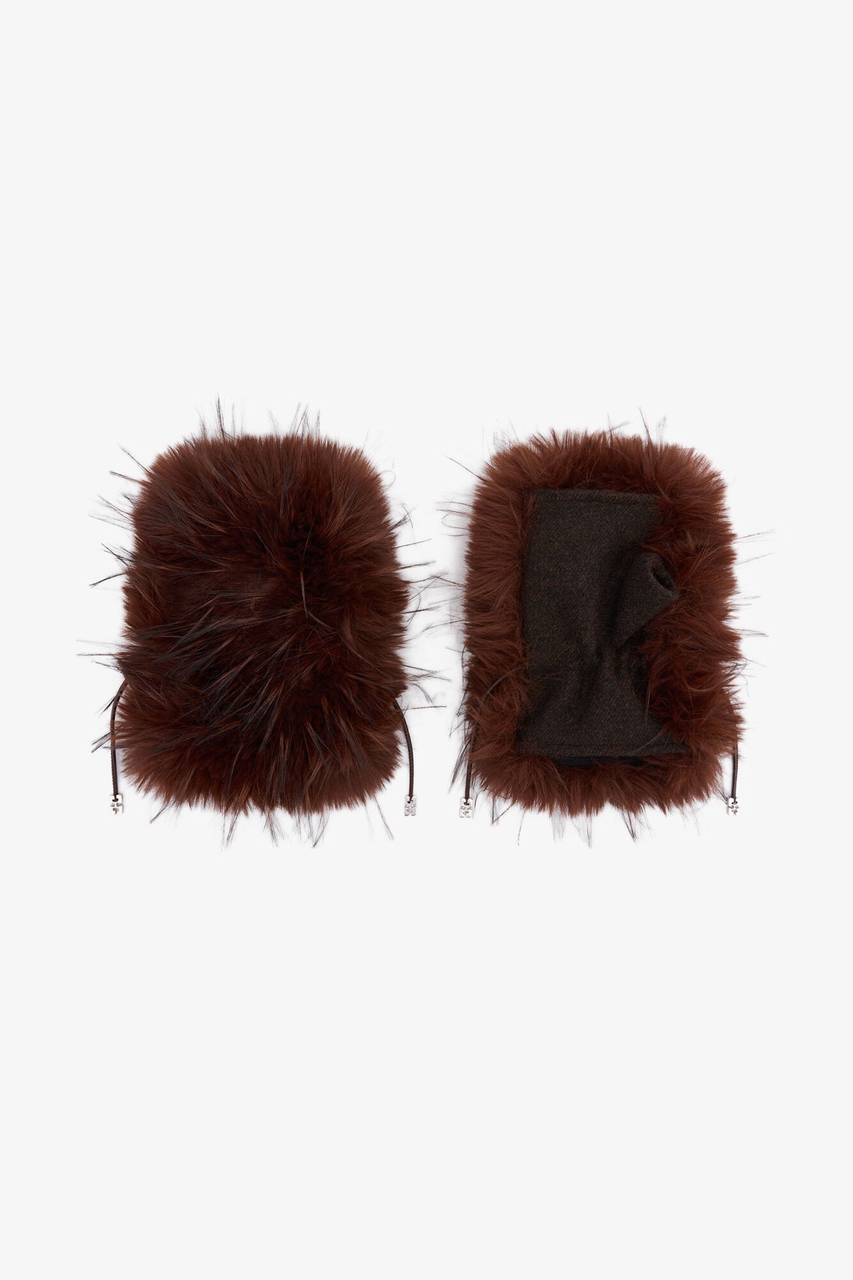LEO BOUTIQUE Alternative Fur Mittens | Chocolate Brown GANNI