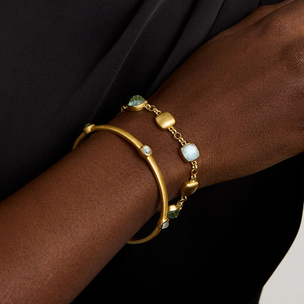 LEO BOUTIQUE Monterey Chain Bracelet | Irridescent Sky Blue Gold B708-G-SBD DEAN DAVIDSON