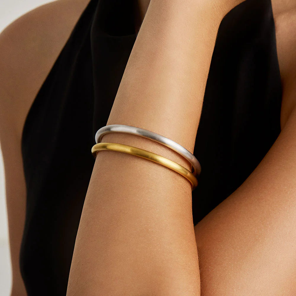 DEAN DAVIDSON Twist Midi Dune Bangle Set | Gold & Rhodium B725-G LEO BOUTIQUE