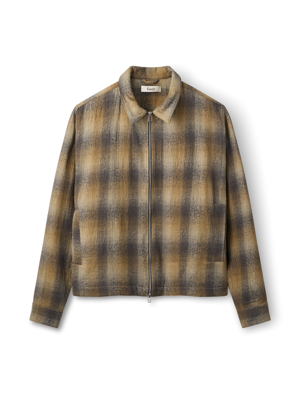 FORÉT Raven Wool Zip OverShirt | Fallow Check LEO BOUTIQUE
