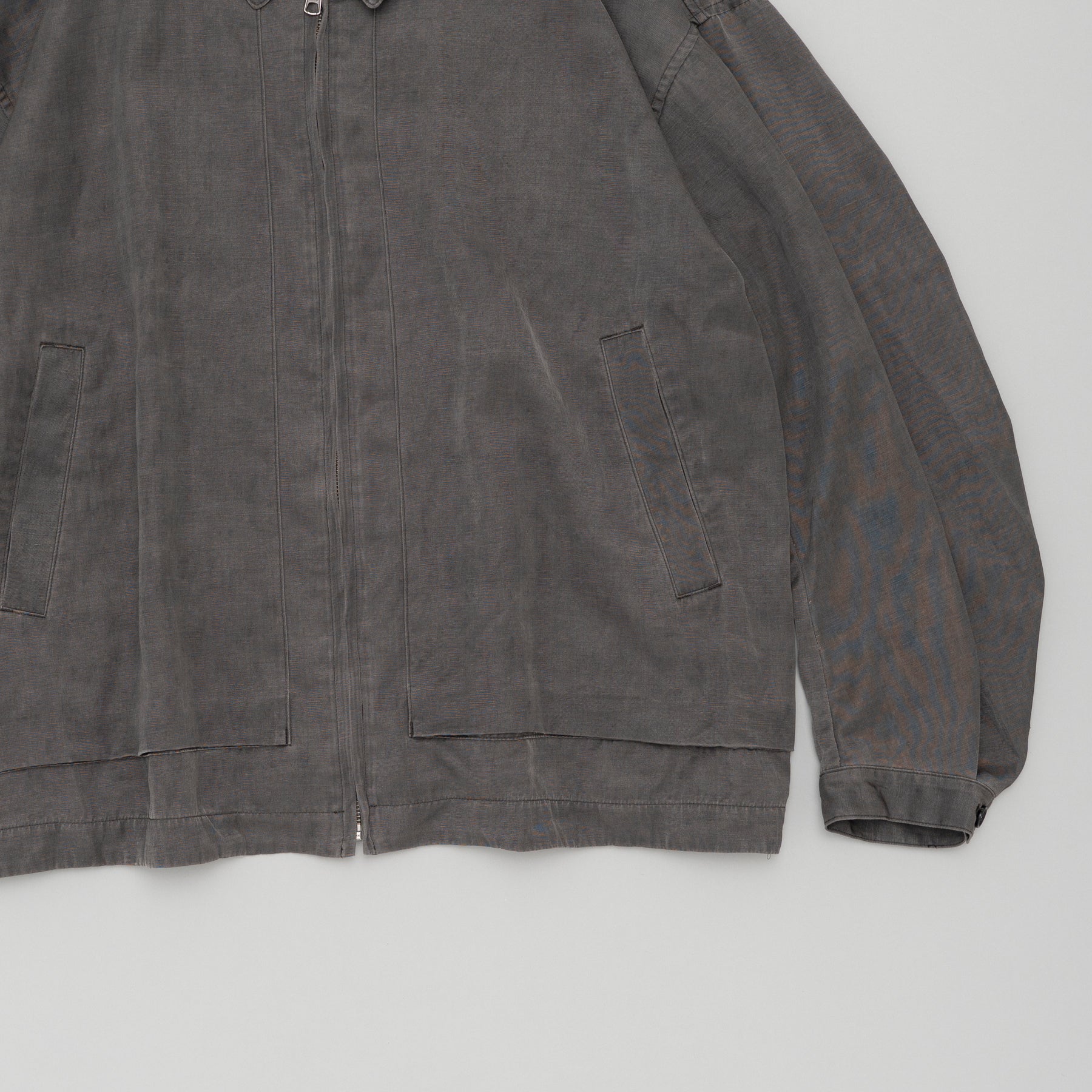 STILL BY HAND Pigment Print Zip Up Blouson | Dusty Grey LEO BOUTIQUE