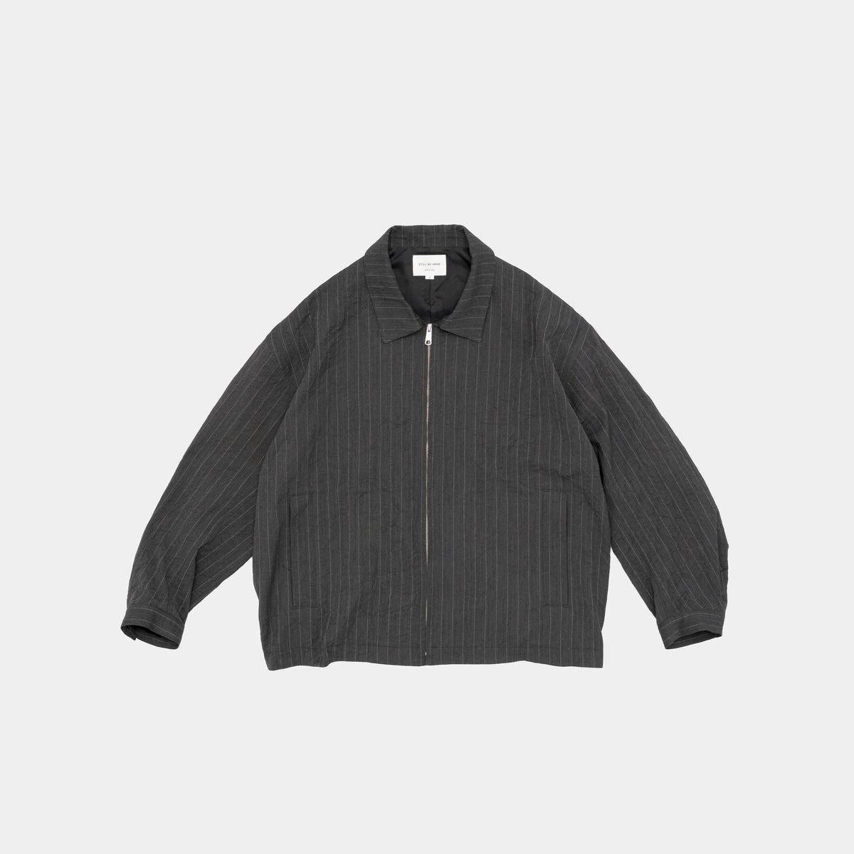 STILL BY HAND Creasy Zip Up Blouson | Charcoal LEO BOUTIQUE
