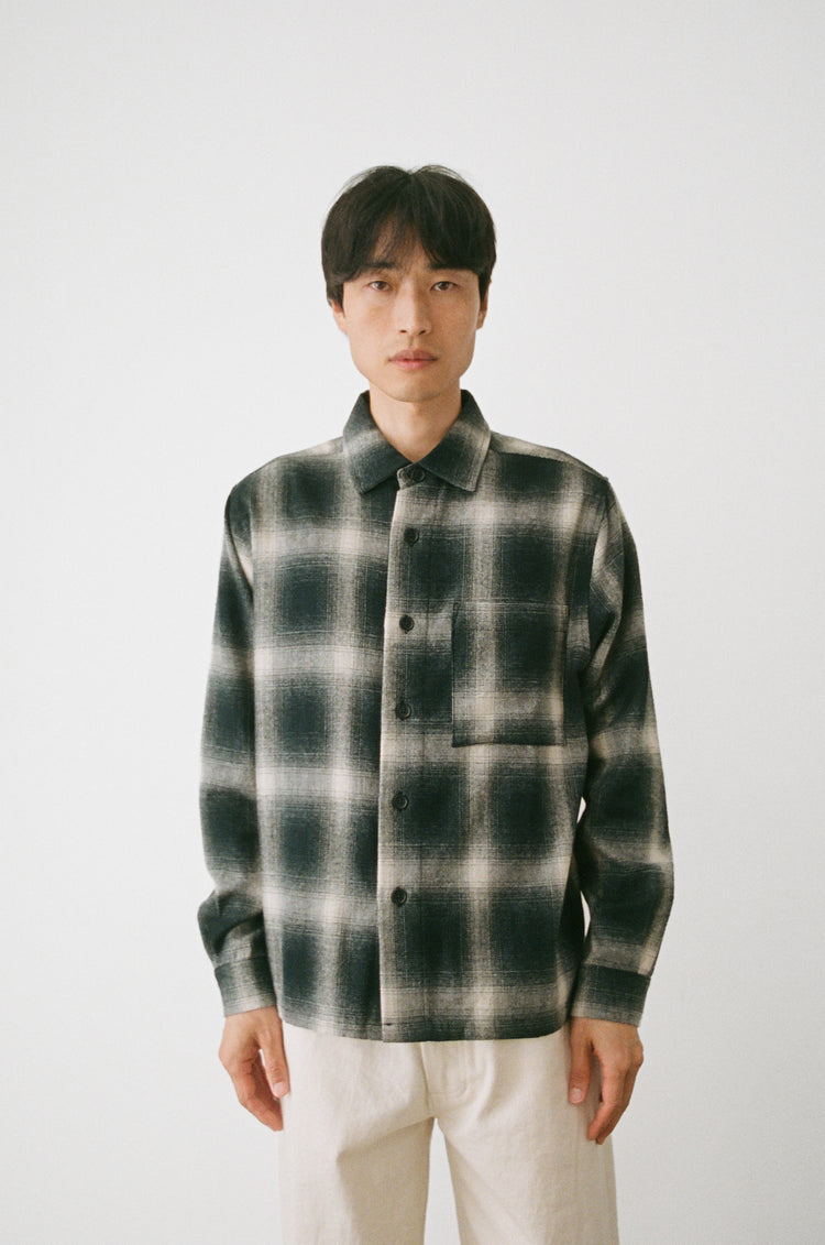 SATURDAY PROJECT Cafe Shirt | Black Melange Check LEO BOUTIQUE 