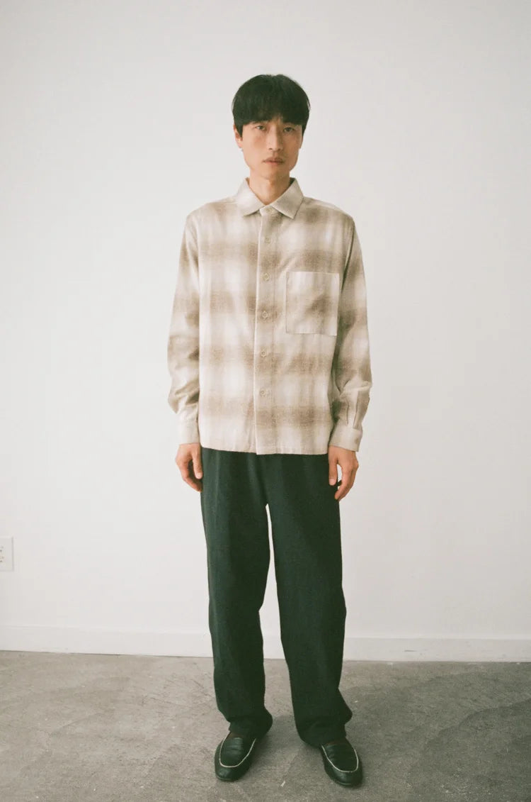SATURDAY PROJECT Cafe Shirt | Natural Melange Check LEO BOUTIQUE 