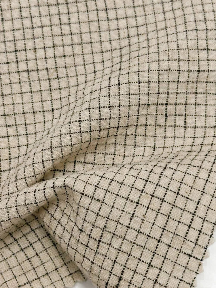 SATURDAY PROJECT Cafe Shirt | Natural Pin Check LEO BOUTIQUE 