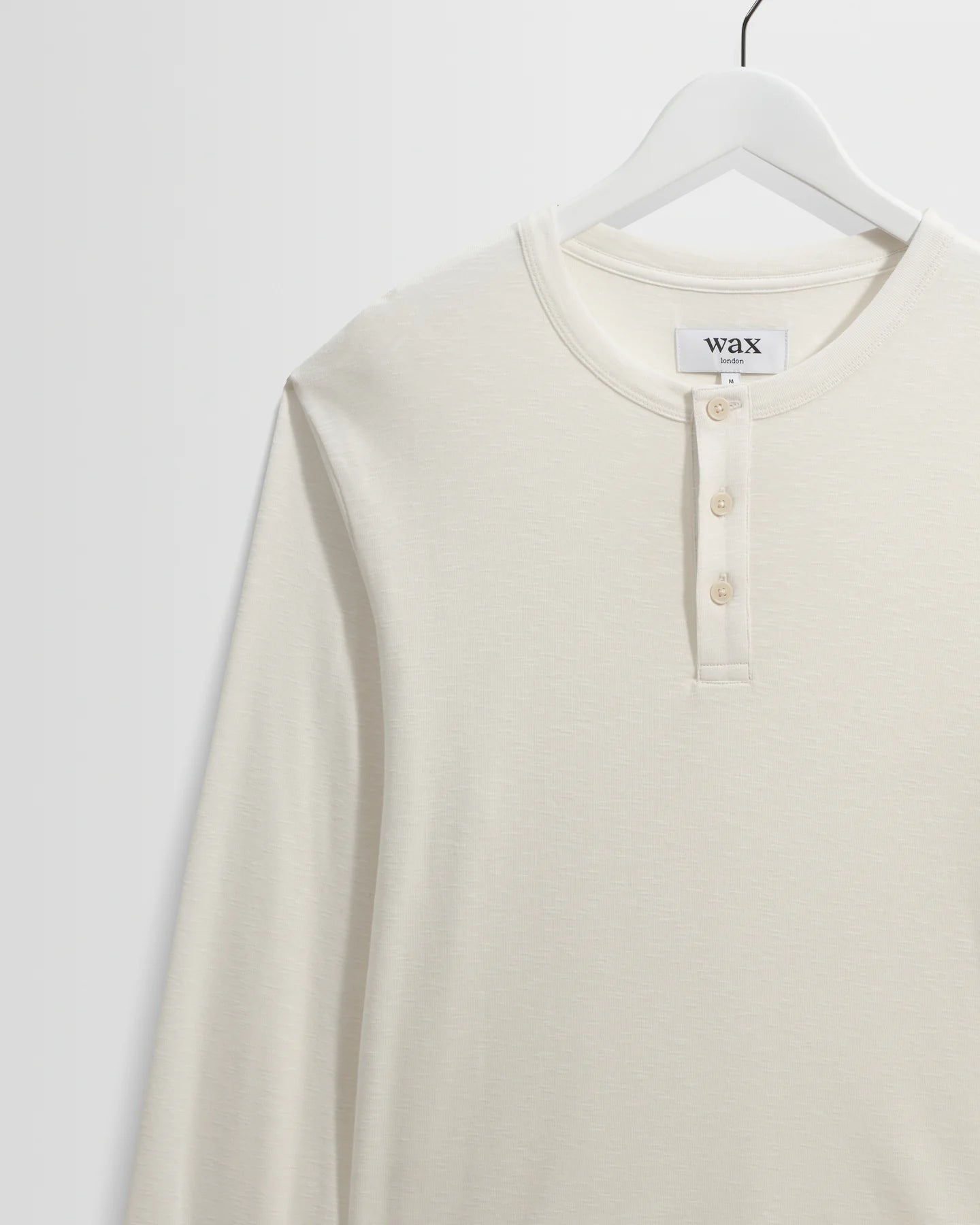 WAX LONDON Caleb Henley L/S Tee | Ecru LEO BOUTIQUE