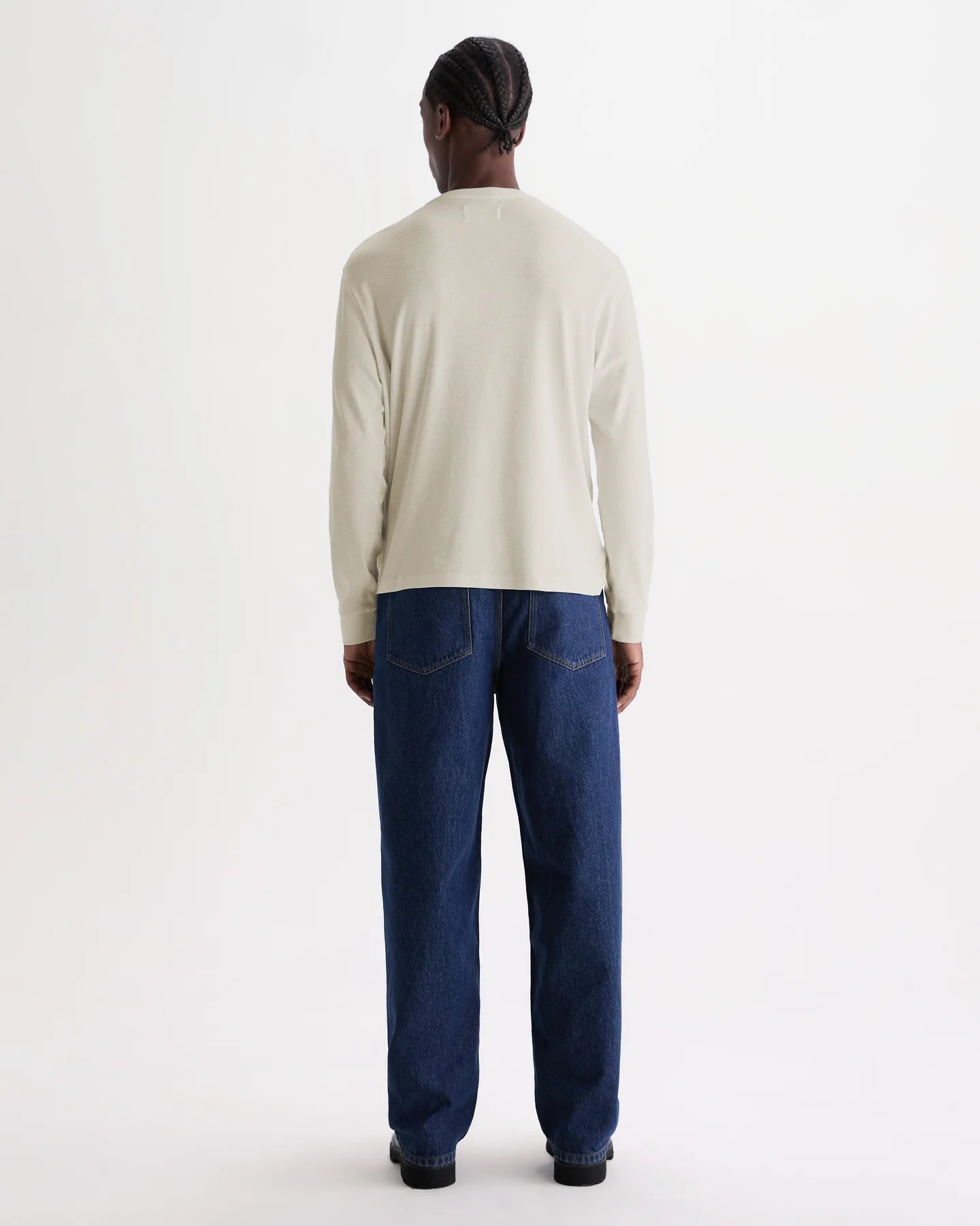 WAX LONDON Caleb Henley L/S Tee | Ecru LEO BOUTIQUE