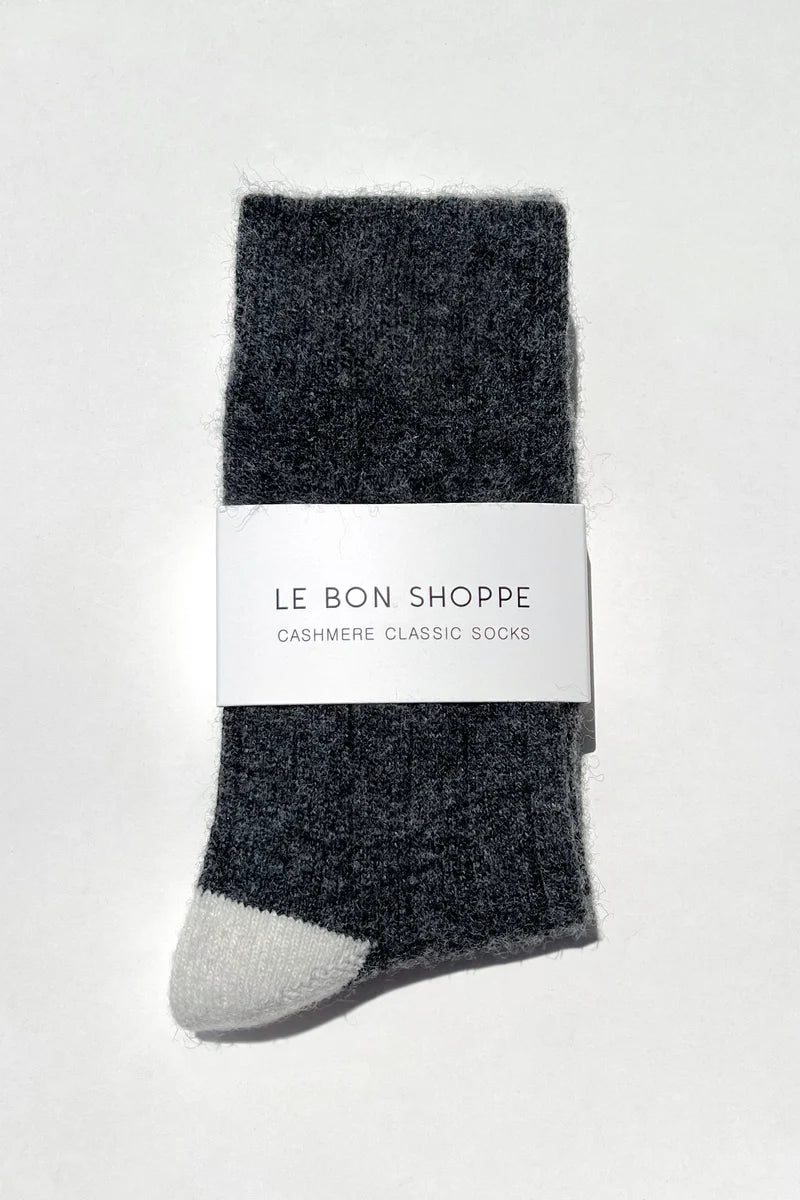 LE BON SHOPPE Classic Cashmere Socks | Charcoal melange LEO BOUTIQUE