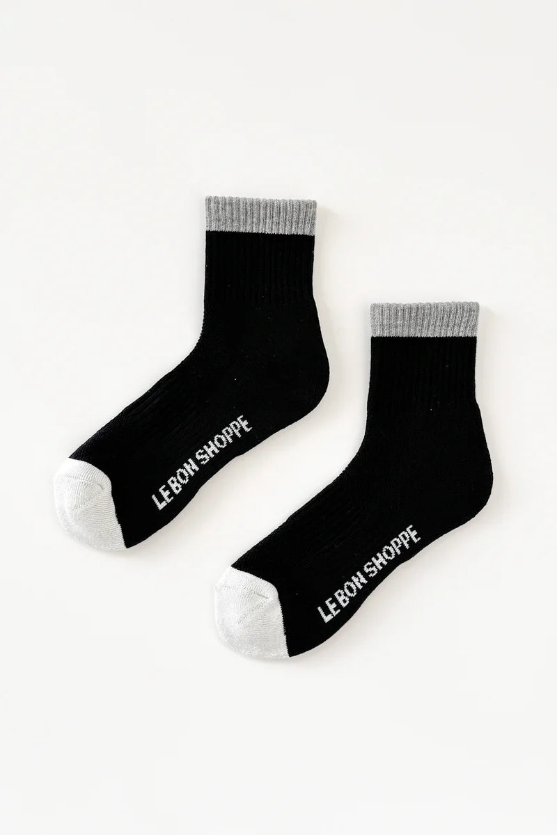Color Block Girlfriend Socks | Black/Grey