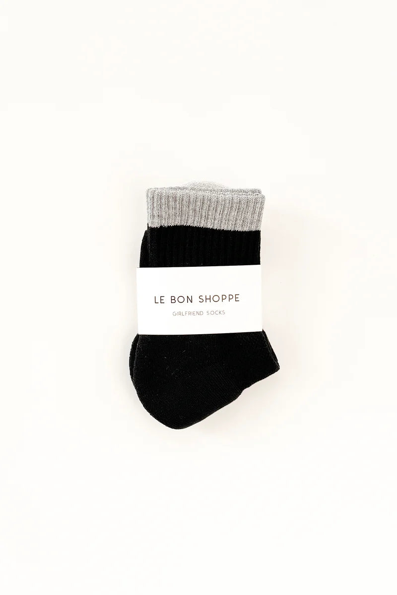 Color Block Girlfriend Socks | Black/Grey