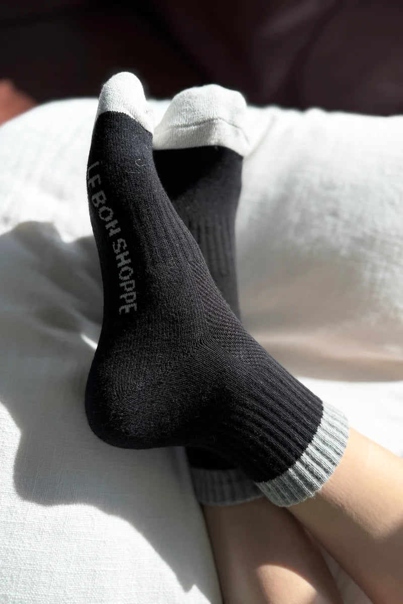 Color Block Girlfriend Socks | Black/Grey