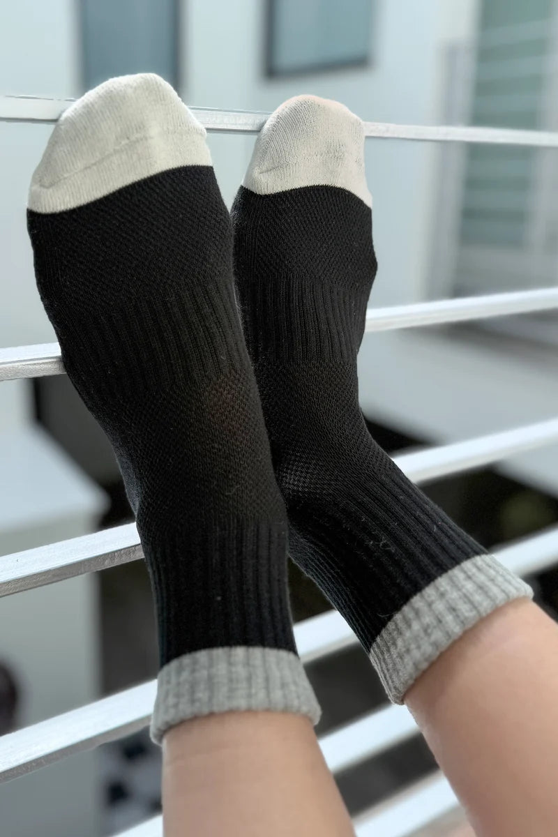 Color Block Girlfriend Socks | Black/Grey