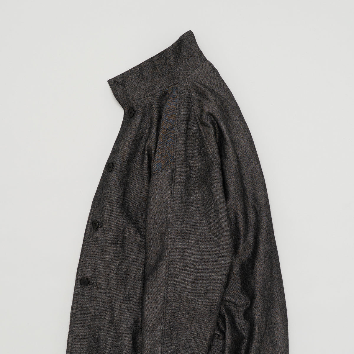 STILL BY HAND Linen Mixed Wool Coat | Melange Grey LEO BOUTIQUE
