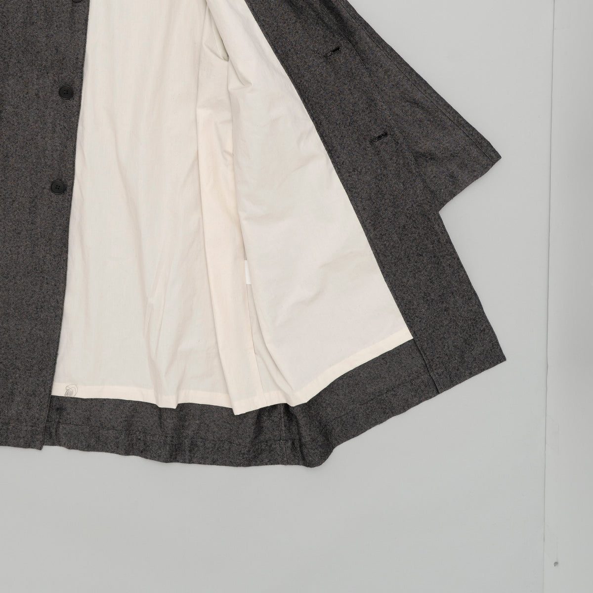 STILL BY HAND Linen Mixed Wool Coat | Melange Grey LEO BOUTIQUE