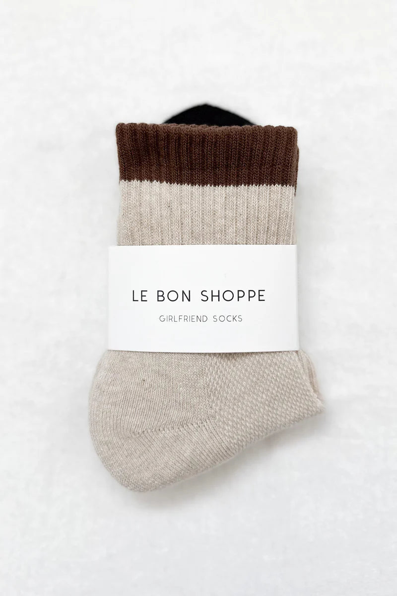 LE BON SHOPPE Color Block Girlfriend Socks | Black/Coffee LEO BOUTIQUE