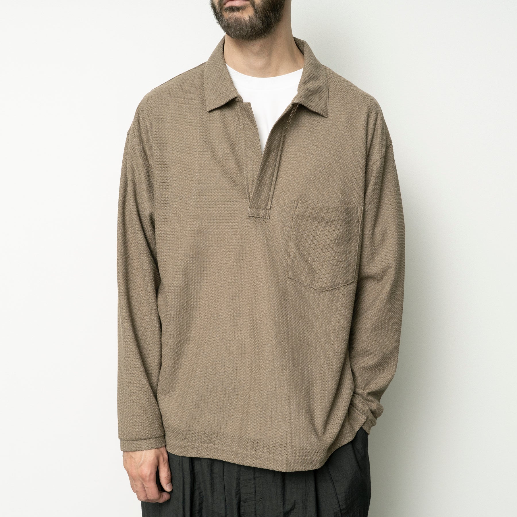 STIL BY HAND Moss Stitch Skipper Shirt | Khaki LEO BOUTIQUE