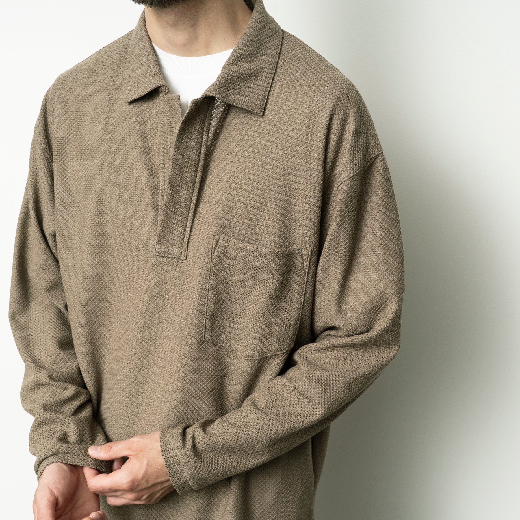 STIL BY HAND Moss Stitch Skipper Shirt | Khaki LEO BOUTIQUE