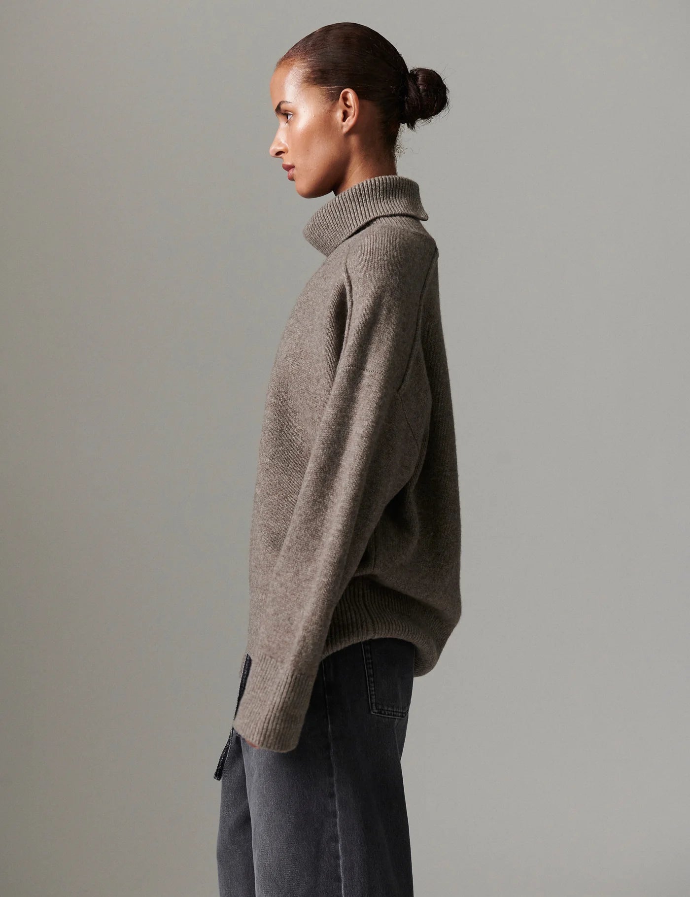LEO BOUTIQUE Clarke Soft Knit Mock Turtleneck | Chocolate Chip Melange DAY Birger et Mikkelsen