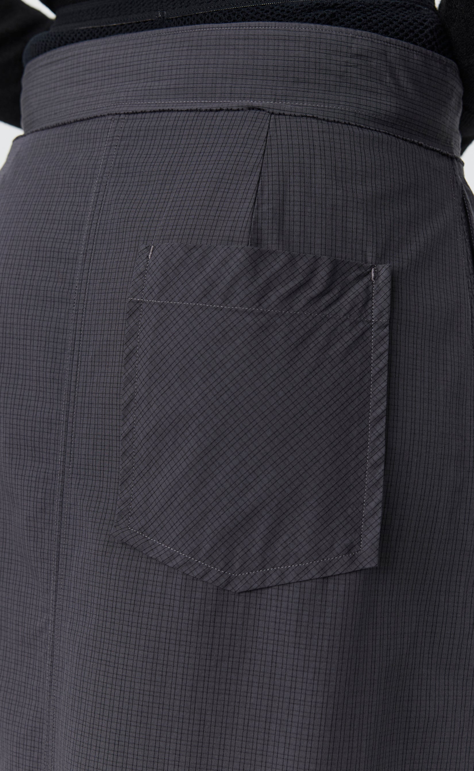 MFPEN Classic Wrap Skirt | Mushroom Micro Check Poplin LEO BOUTIQUE