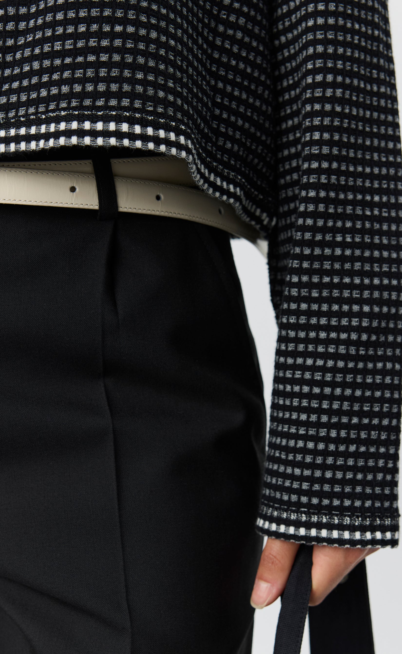 MFPEN Cropped L/S Polo | Black Check LEO BOUTIQUE