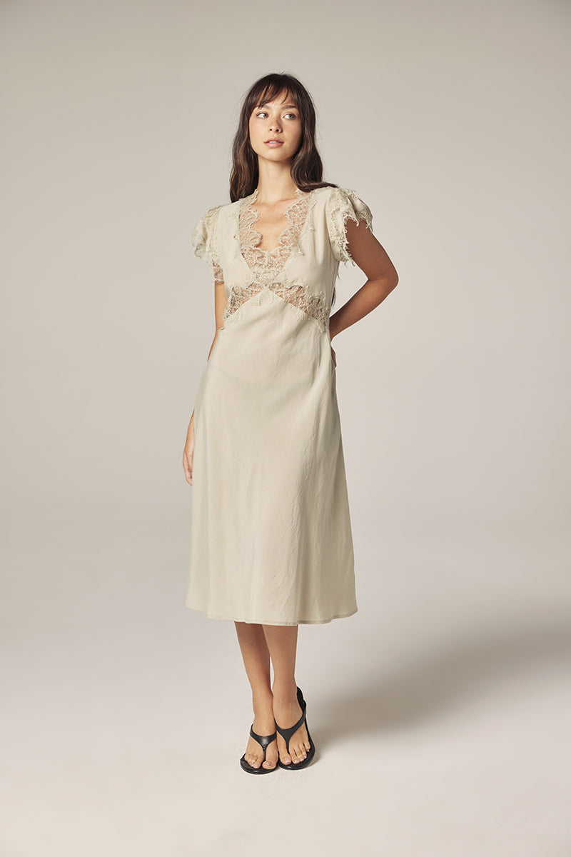 LEO BOUTIQUE Lace Bias Cut Dress | Ash AMENTE