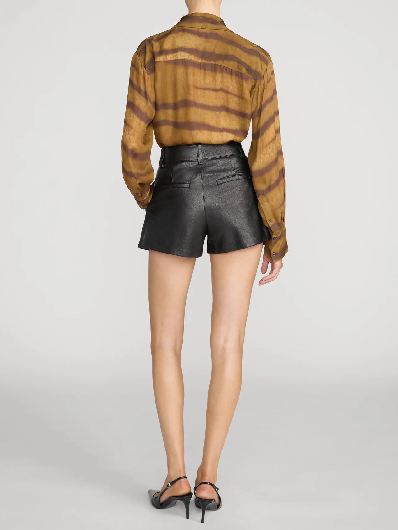 LEO BOUTIQUE The Silk Oversized Tie Shirt | Light Tiger Multi FRAME DENIM