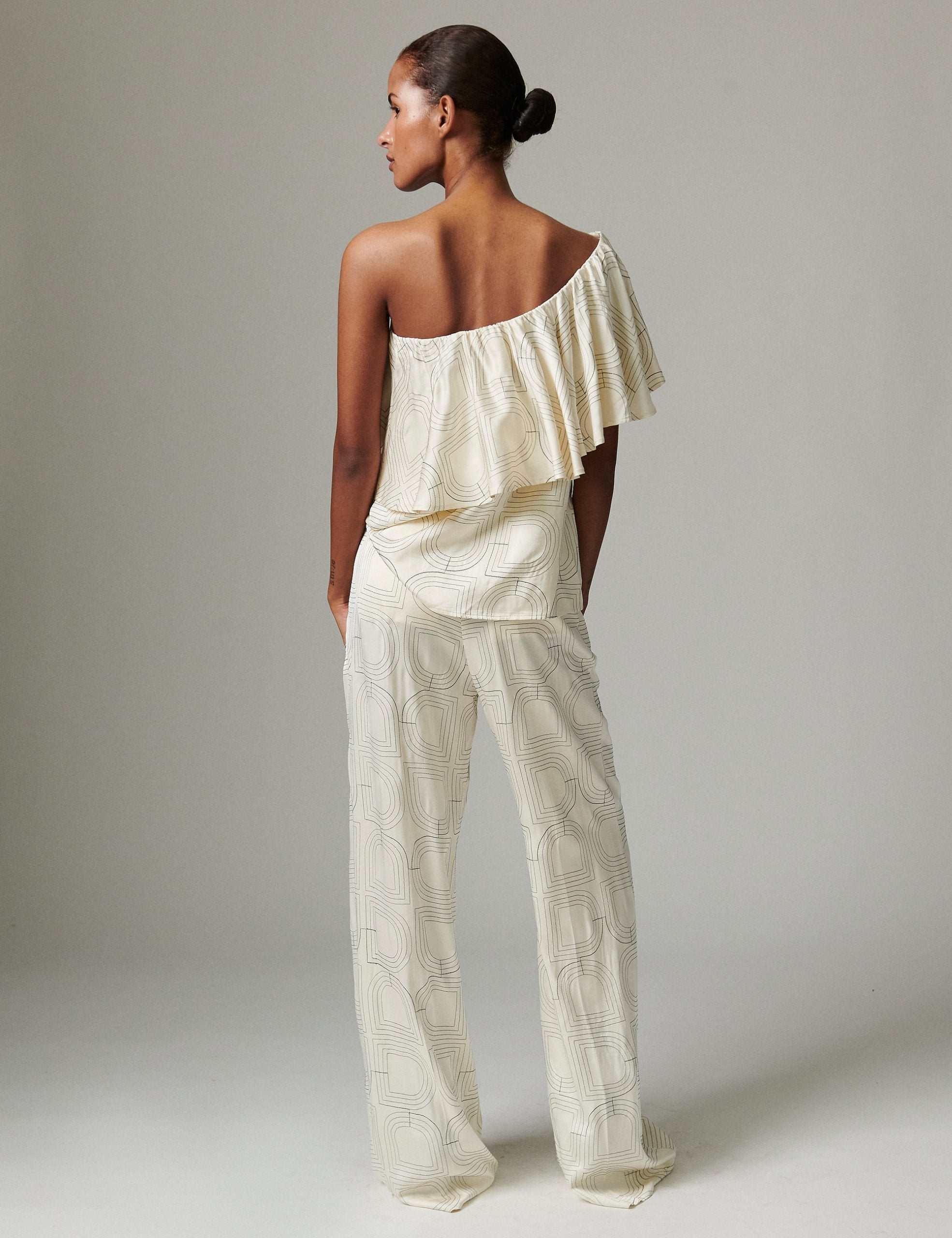 LEO BOUTIQUE Hon Printed Viscose Stitch Top Jet Stream DAY birger et mikkelsen