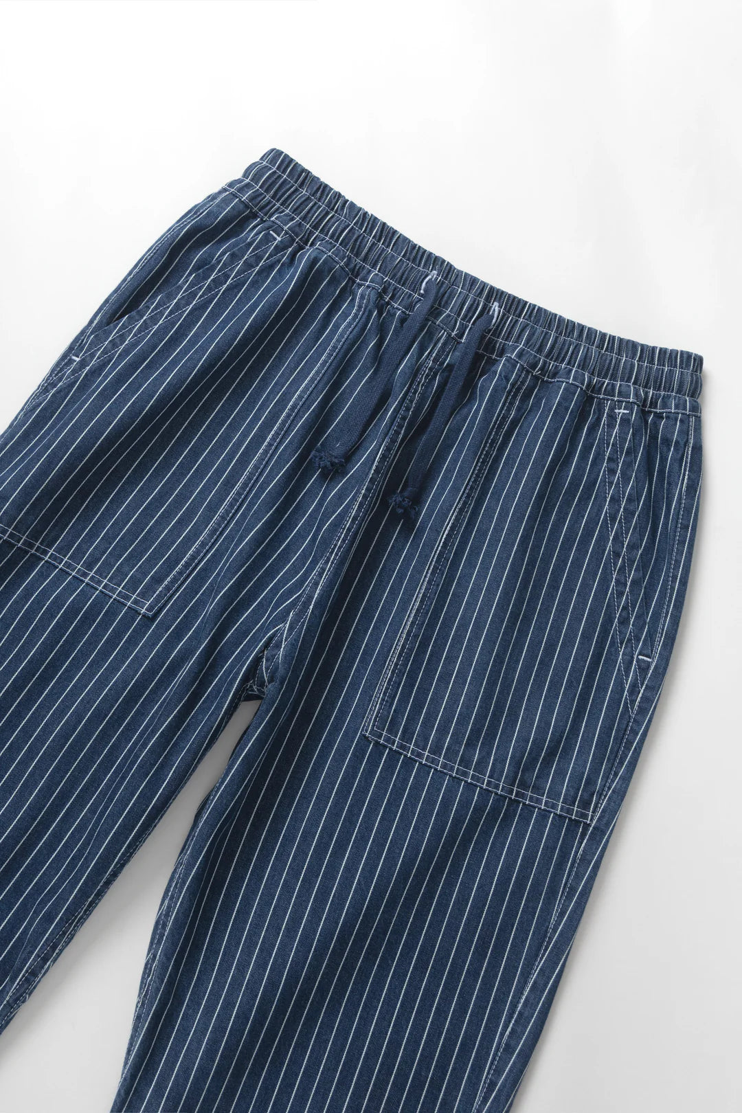 SERVICE WORKS Pinstripe Denim Chef Pants | Indigo LEO BOUTIQUE