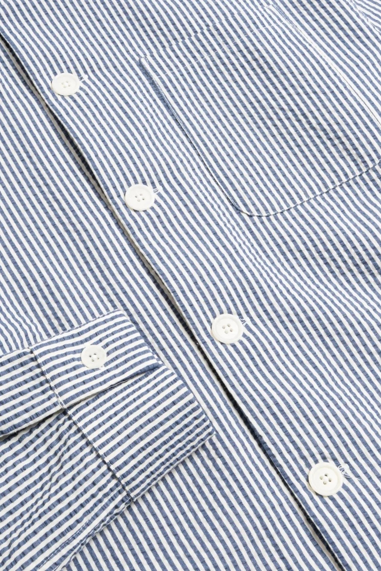 SATURDAY PROJECT Seersucker Overshirt | Blue Stripe LEO BOUTIQUE