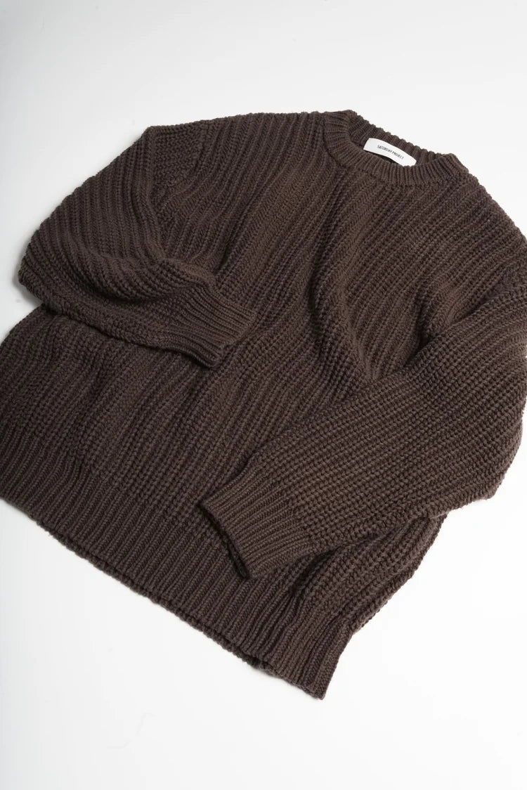 SATURDAY PROJECT Fisherman Knit | Chestnut LEO BOUTIQUE 
