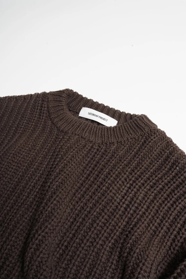 SATURDAY PROJECT Fisherman Knit | Chestnut LEO BOUTIQUE 