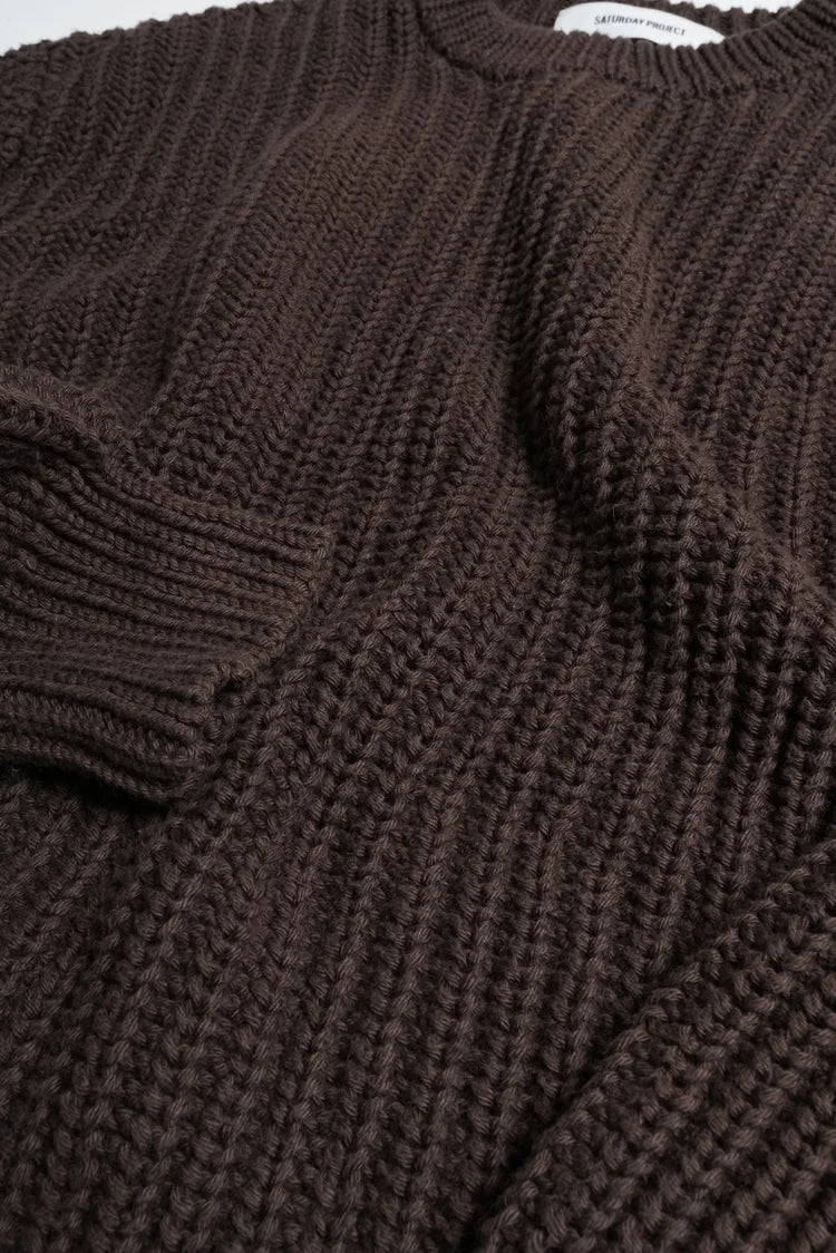 SATURDAY PROJECT Fisherman Knit | Chestnut LEO BOUTIQUE 