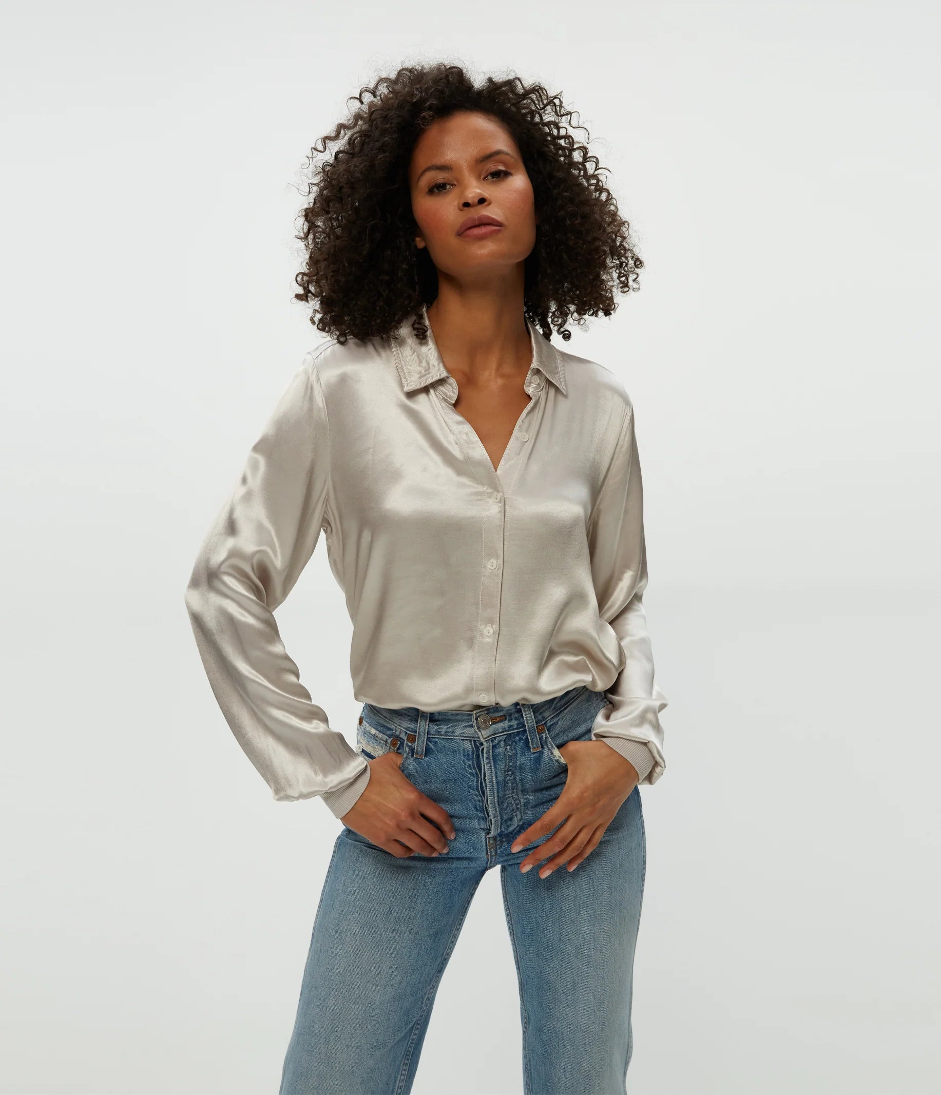 LEO BOUTIQUE Meredith Button Up Shirt | Cement Michael Stars