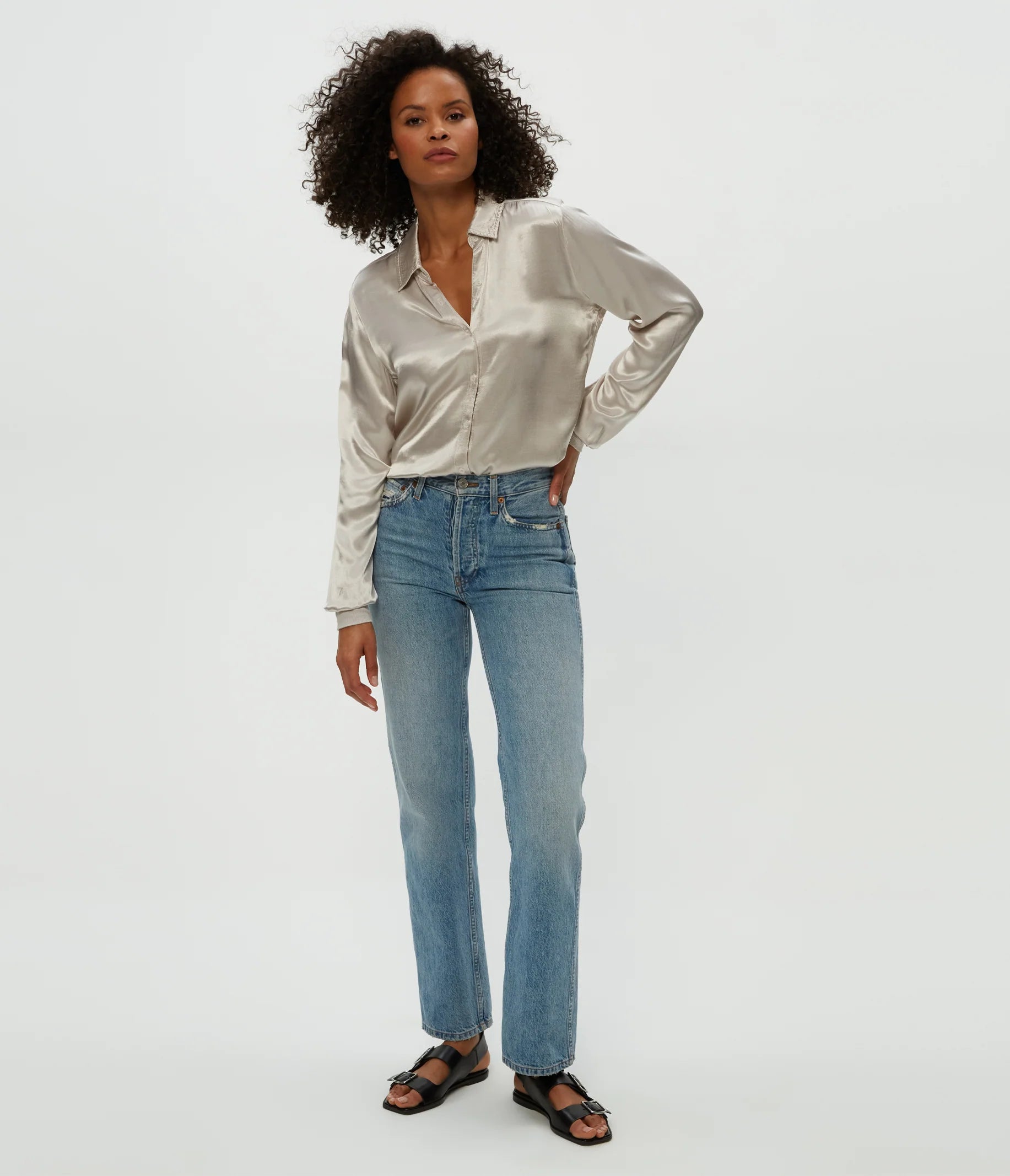 LEO BOUTIQUE Meredith Button Up Shirt | Cement Michael Stars