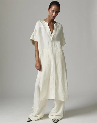 LEO BOUTIQUE Garcon Contrast Linen Dress | Jet Stream DAY BIRGER ET MIKKELSEN