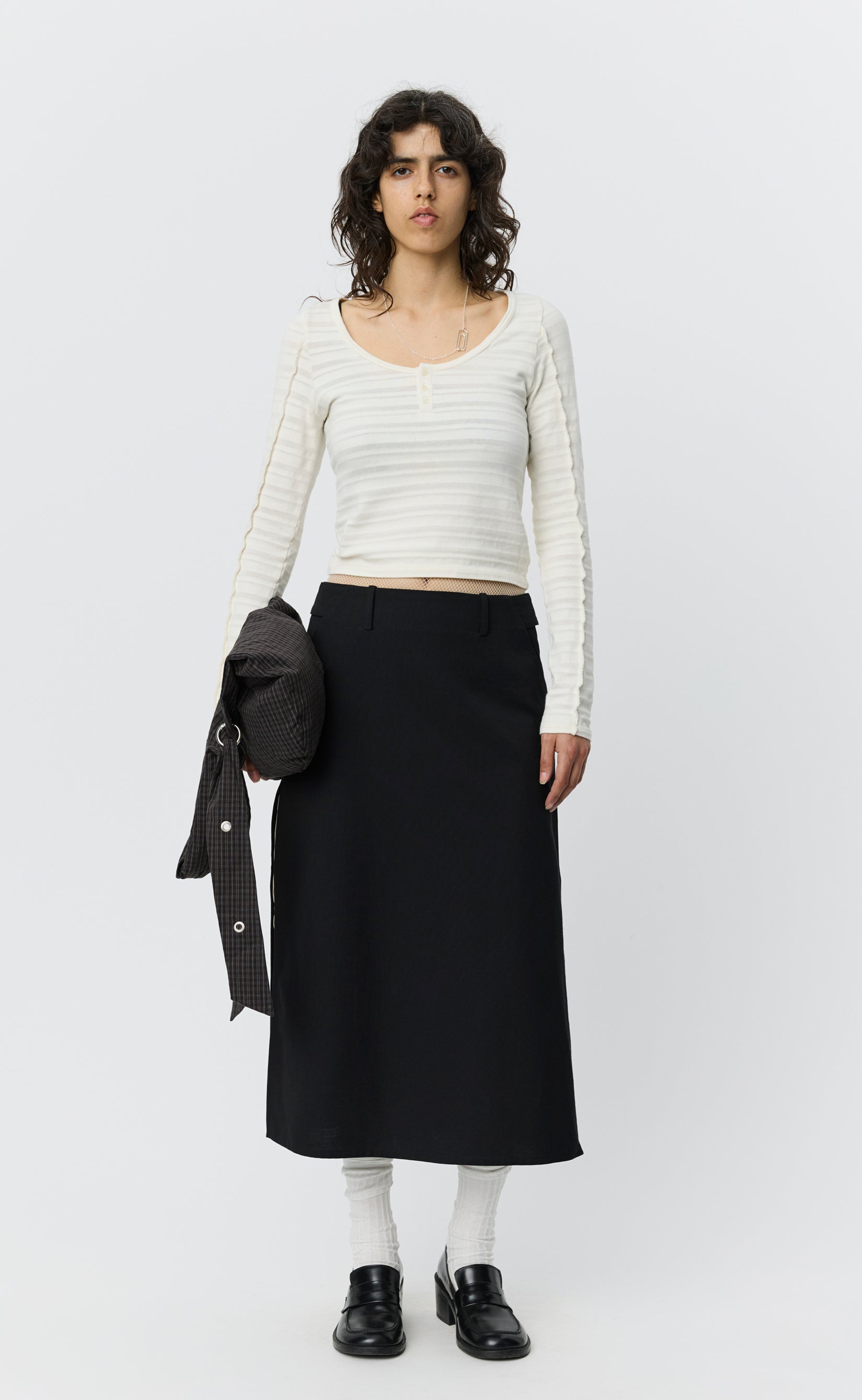 MFPEN Deep Henley | Off White Stripe LEO BOUTIQUE