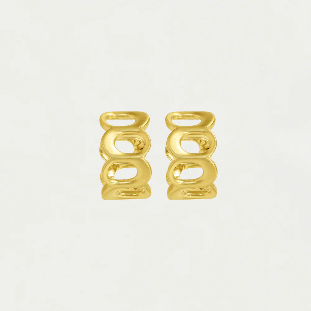 LEO BOUTIQUE Crosby Link Huggie Hoops | Gold E1065-G DEAN DAVIDSON