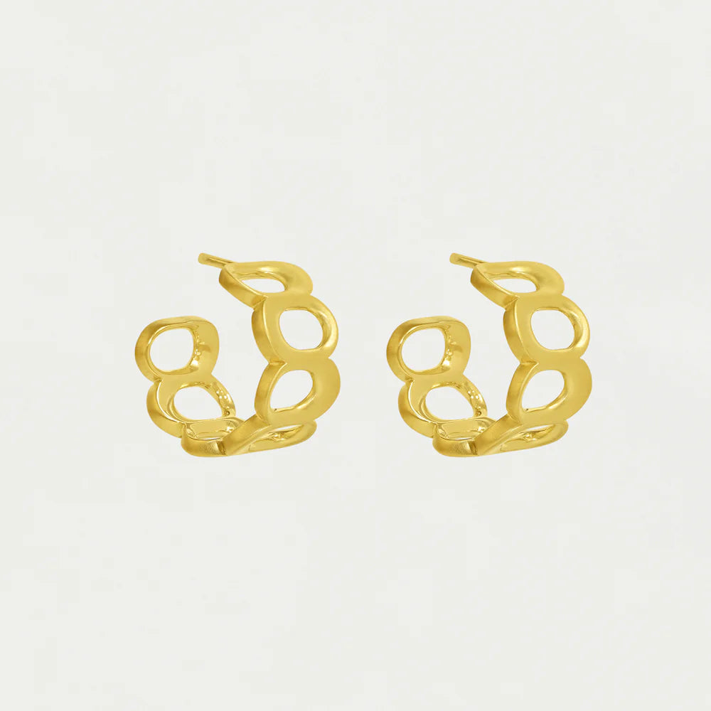 LEO BOUTIQUE Crosby Link Huggie Hoops | Gold E1065-G DEAN DAVIDSON