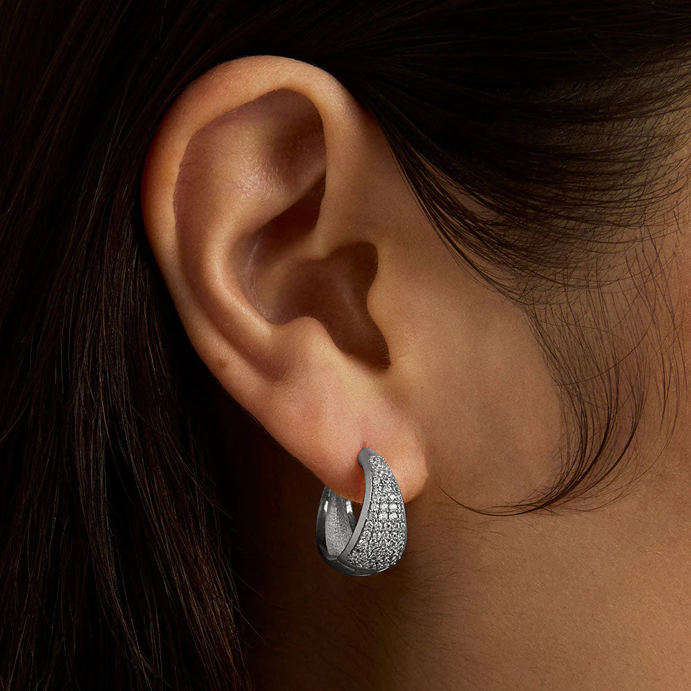 DEAN DAVIDSON Margaux Pave Huggie Hoops | Silver 1155-S LEO BOUTIQUE