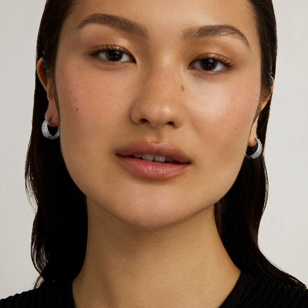 DEAN DAVIDSON Margaux Pave Huggie Hoops | Silver 1155-S LEO BOUTIQUE