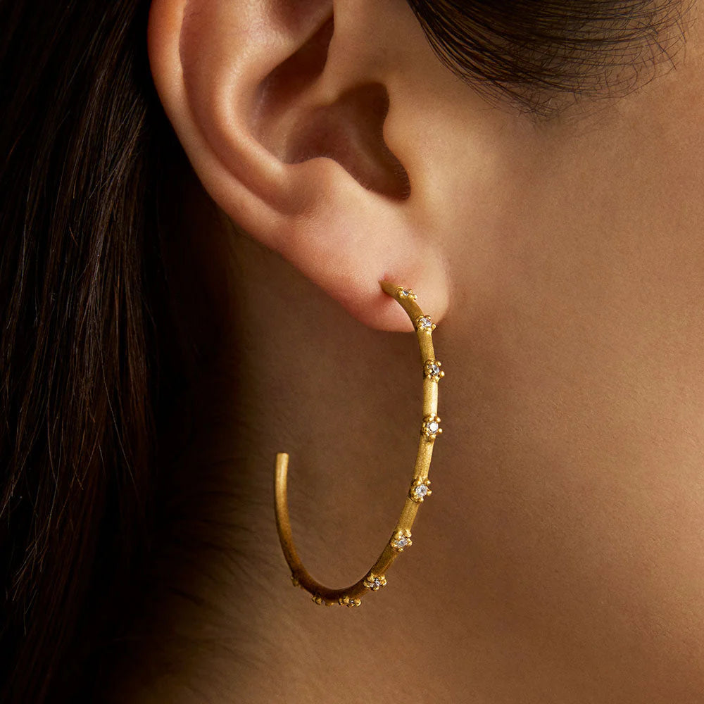 Dean Davidson Sylvie Pave Hoop Earrings | Gold LEO BOUTIQUE