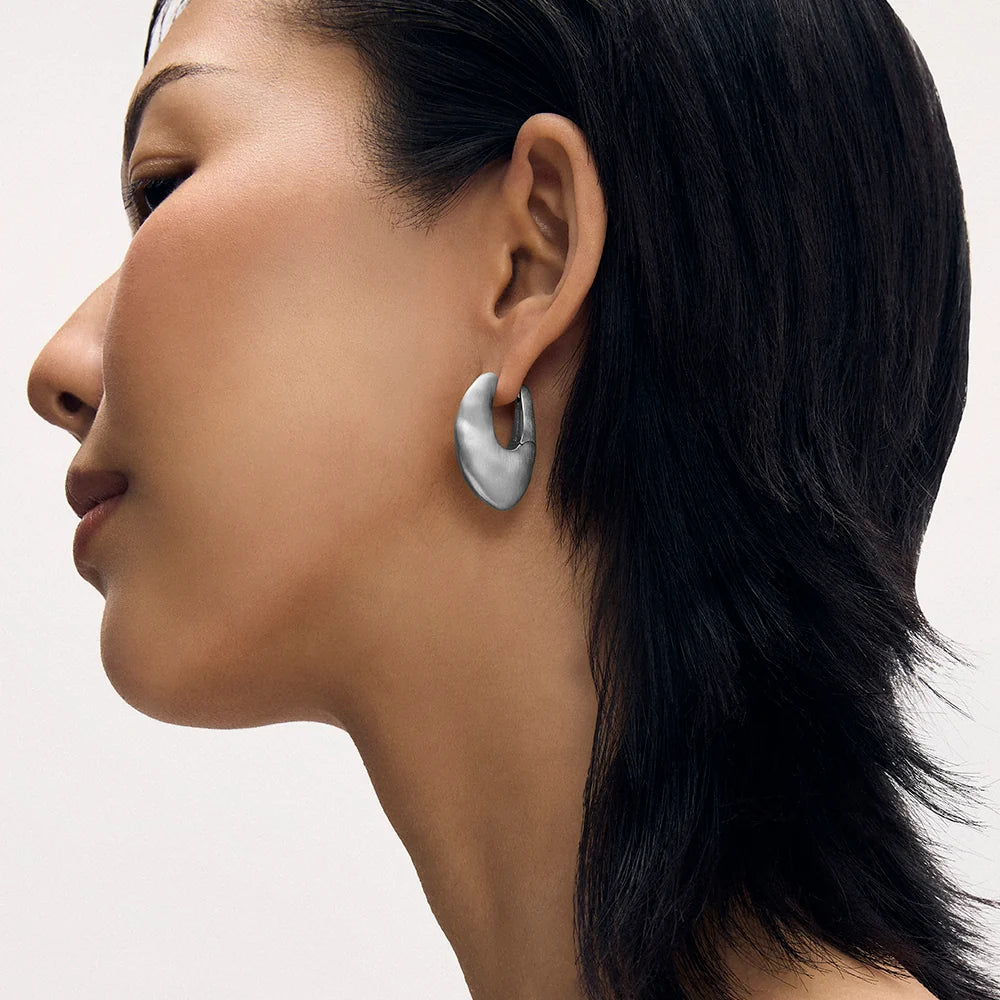 LEO BOUTIQUE Sierra Hinged Hoop Earrings | Silver E1214-S DEAN DAVIDSON