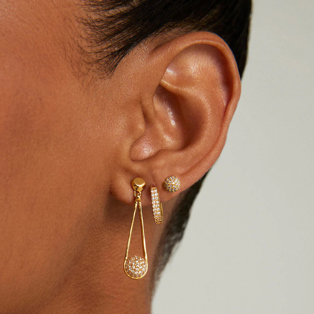 DEAN DAVIDSON Signature Pave Mini Ipanema Earrings | Gold/CZ LEO BOUTIQUE