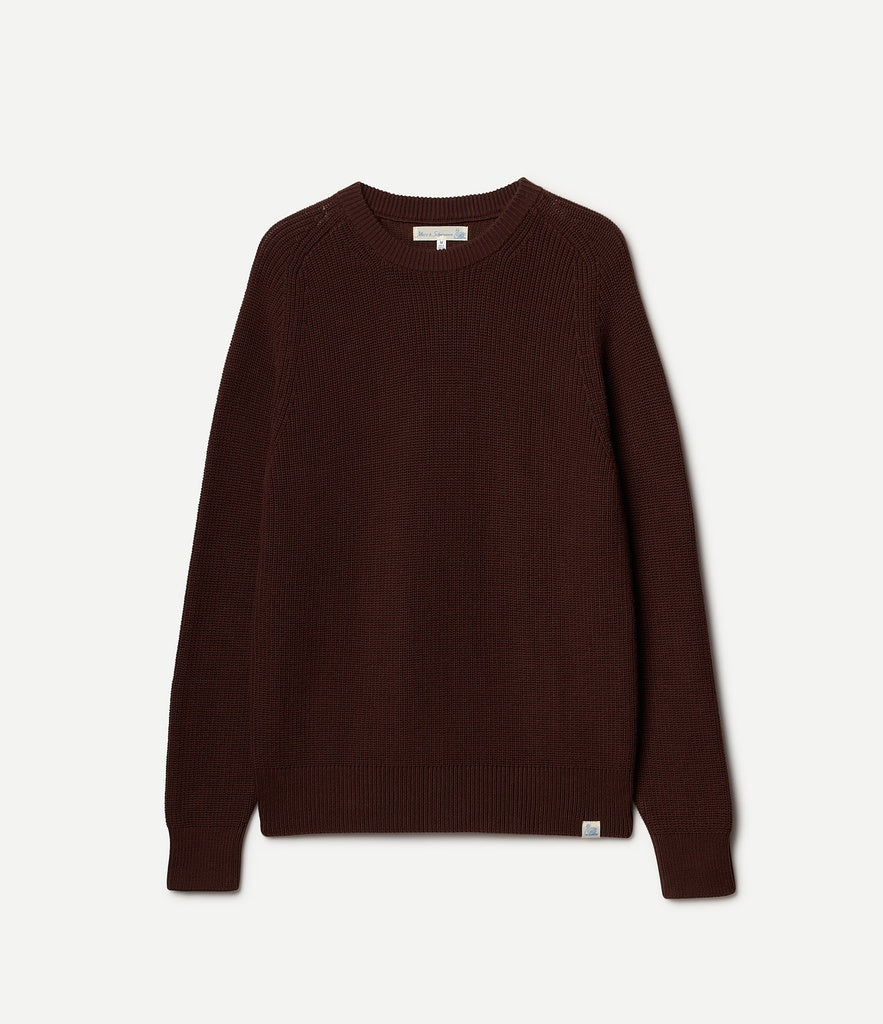 MERZ B. SCHWANEN CC03 Sturdy Ribbed Cotton Sweater | 192 Chocolate LEO BOUTIQUE
