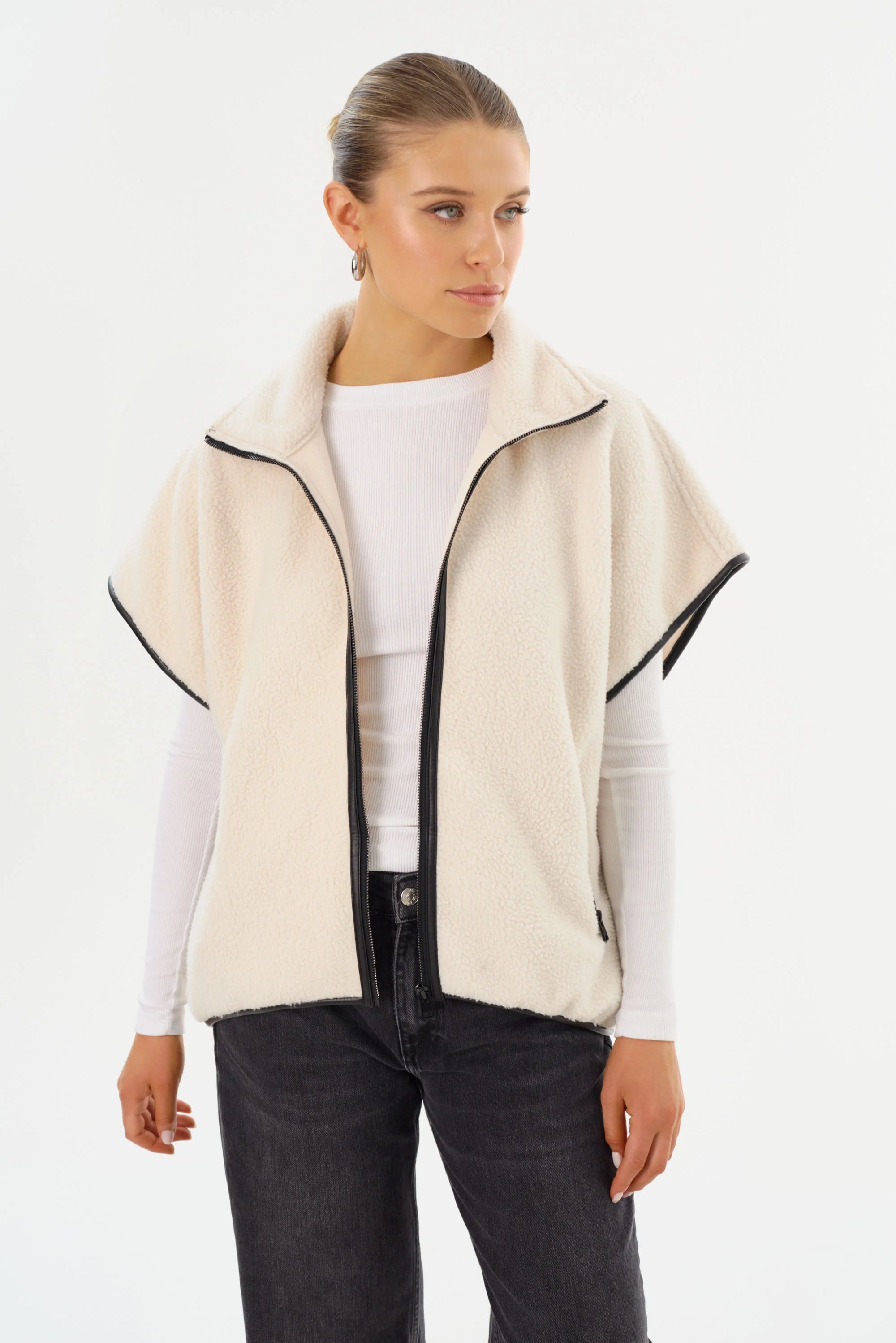 LEO BOUTIQUE Eudora Fleece Zip | ivory LAMARQUE