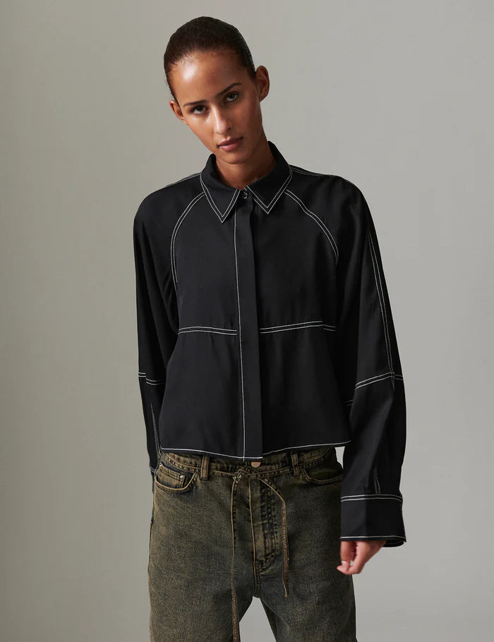 LEO BOUTIQUE Elston Light Twill Shirt | Black DAY BIRGER ET MIKKELSEN