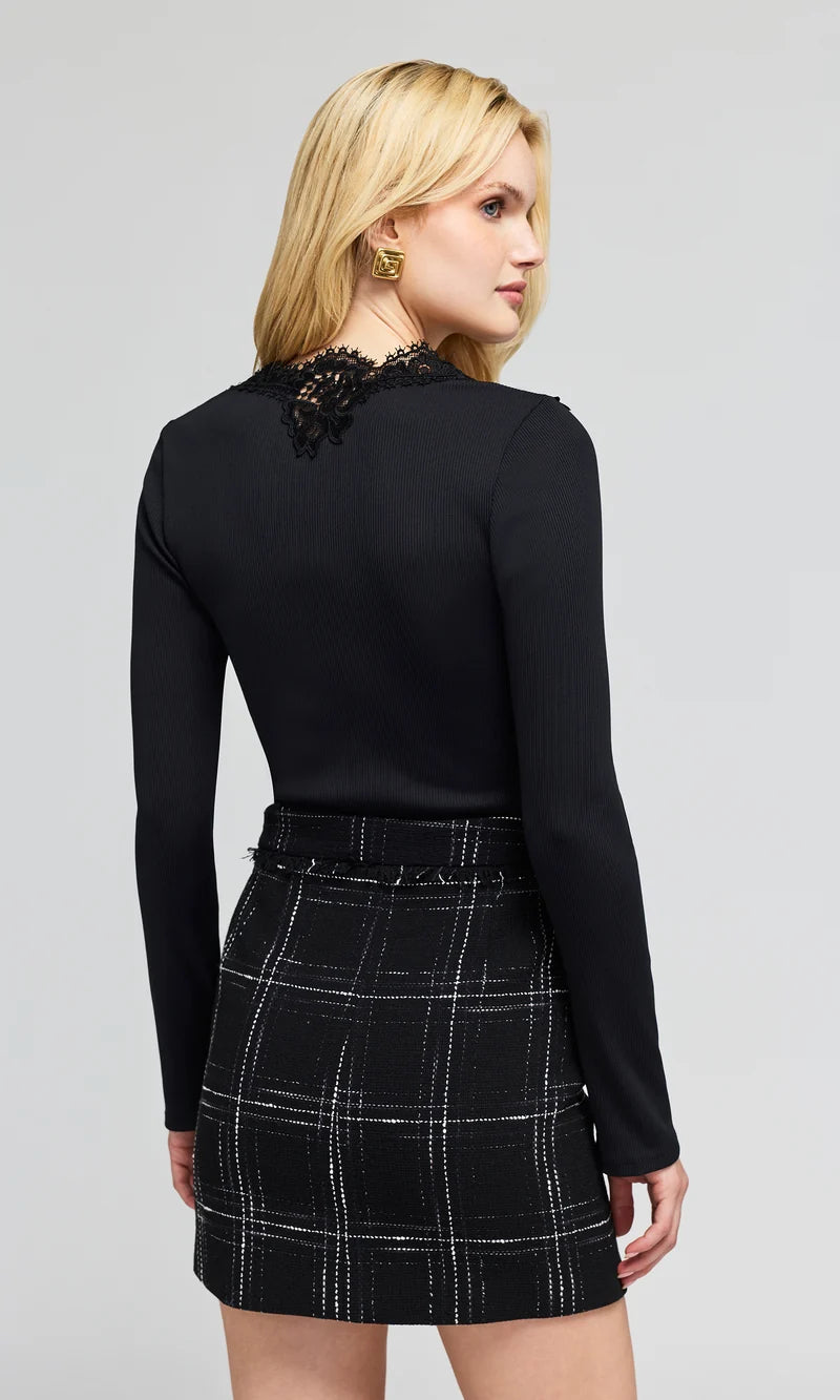 Lady Lace Combo Top I Black