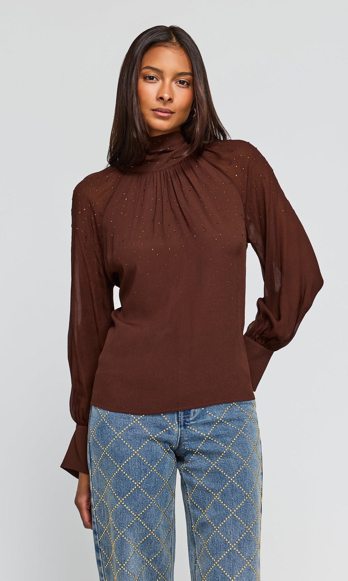LEO BOUTIQUE Noor Crystal Top | Espresso GENERATION LOVE