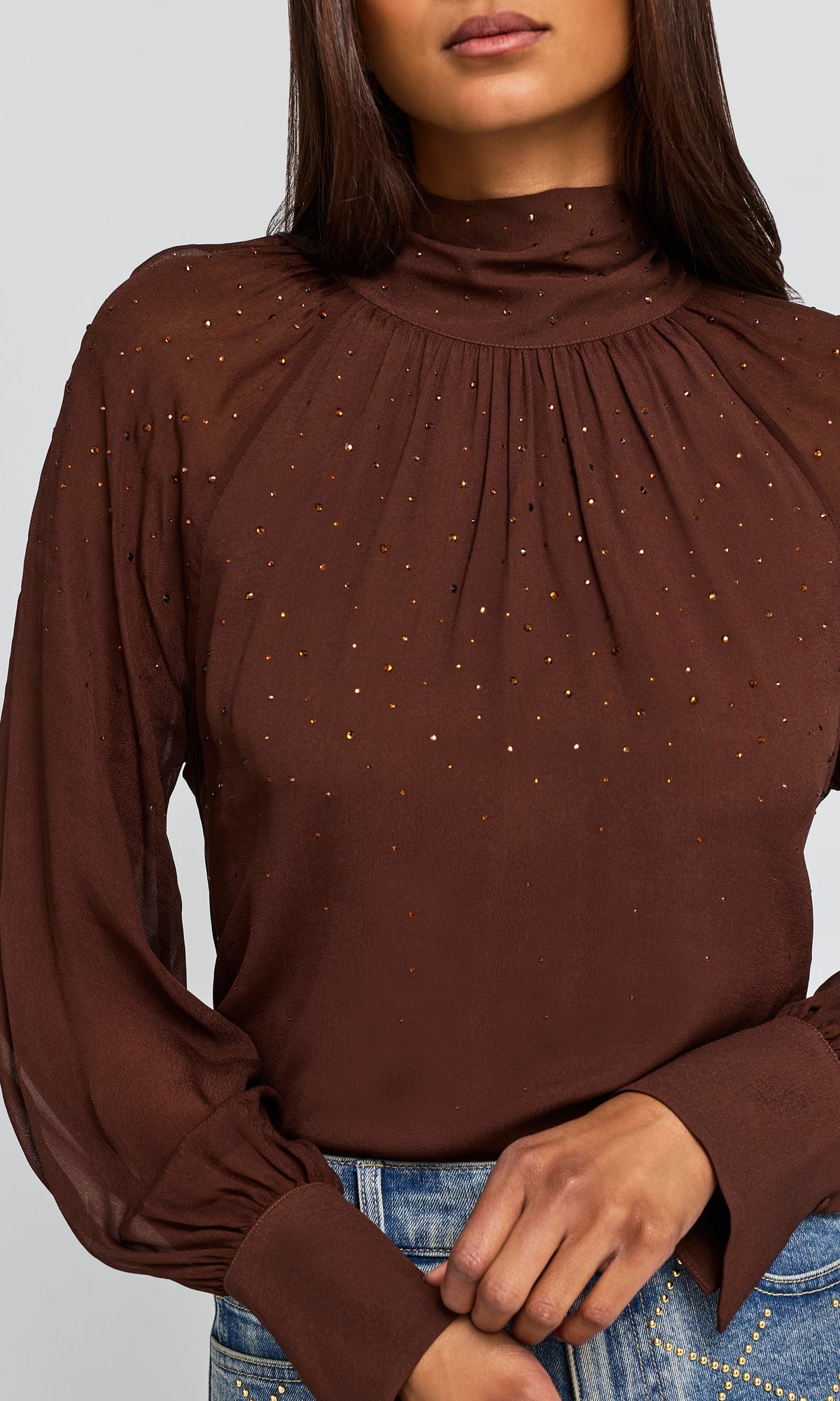 LEO BOUTIQUE Noor Crystal Top | Espresso GENERATION LOVE