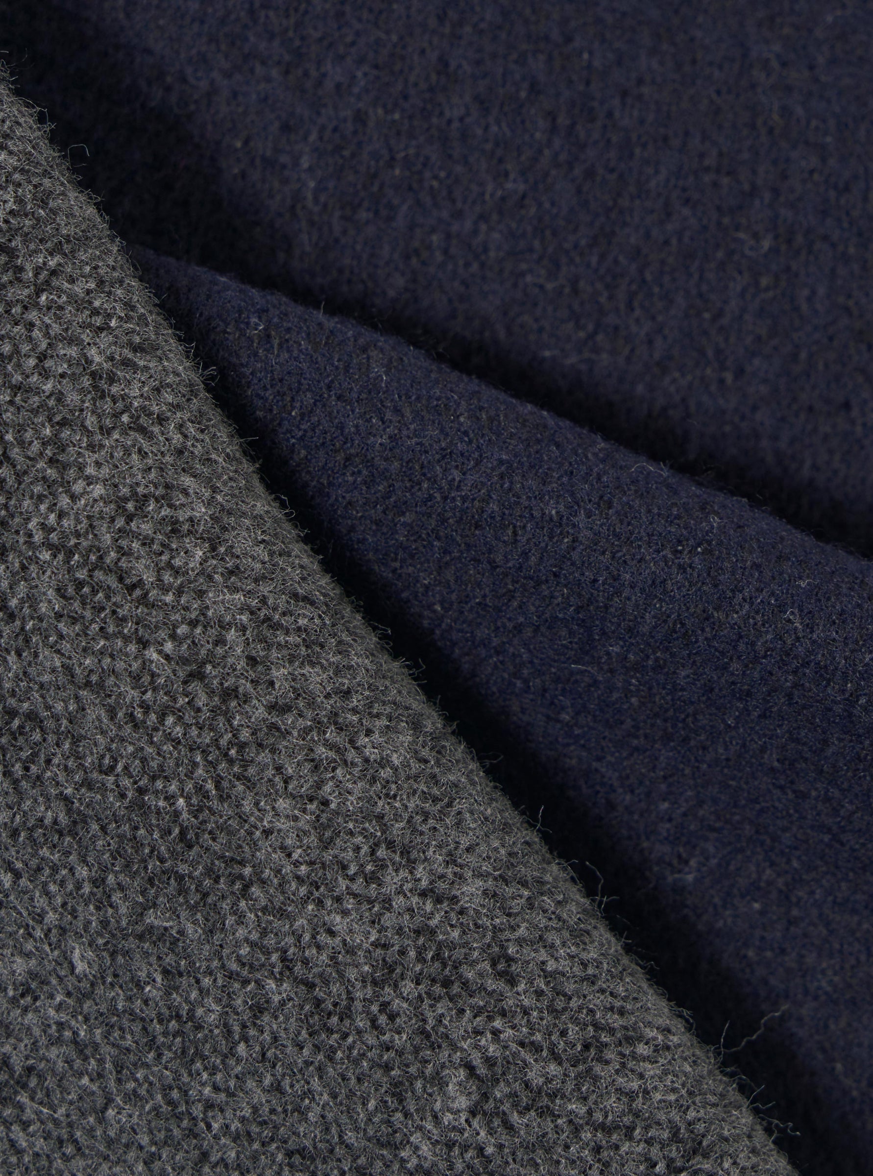 UNIVERSAL WORKS Scarf | Double Sided | Navy/Mid Grey LEO BOUTIQUE
